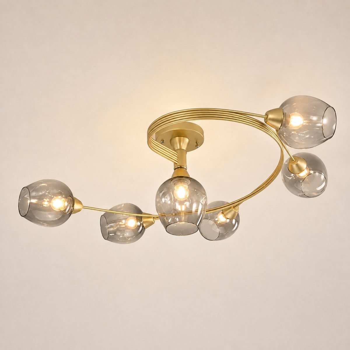 Lustre Chambre Courbe Doree - packshot