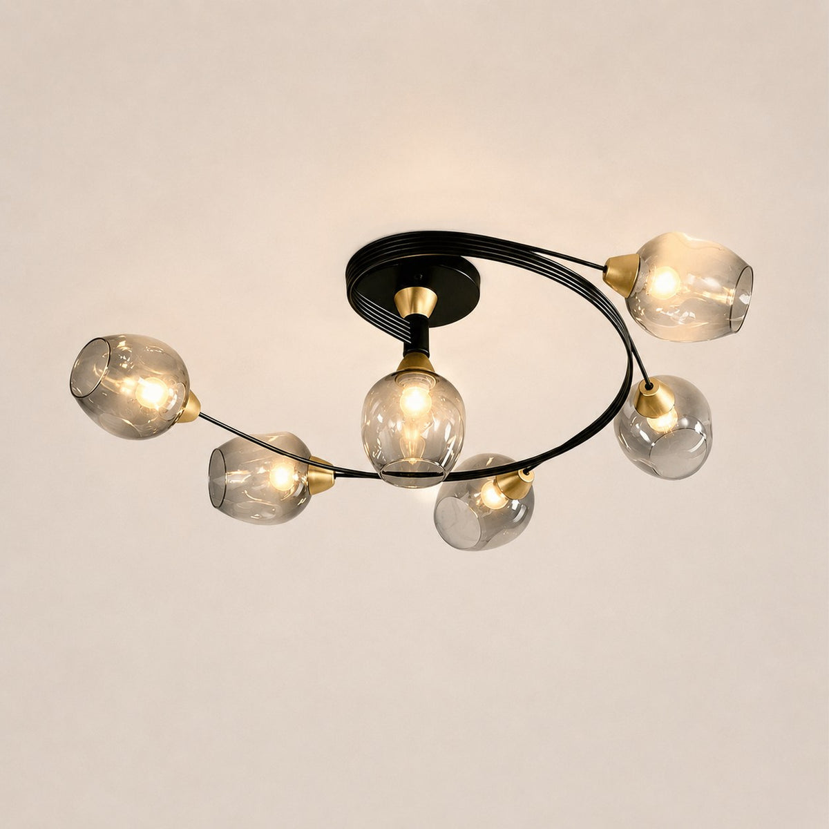 Lustre Chambre Courbe Noir - packshot