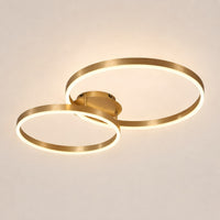 Lustre Chambre Double Anneaux Doree - packshot