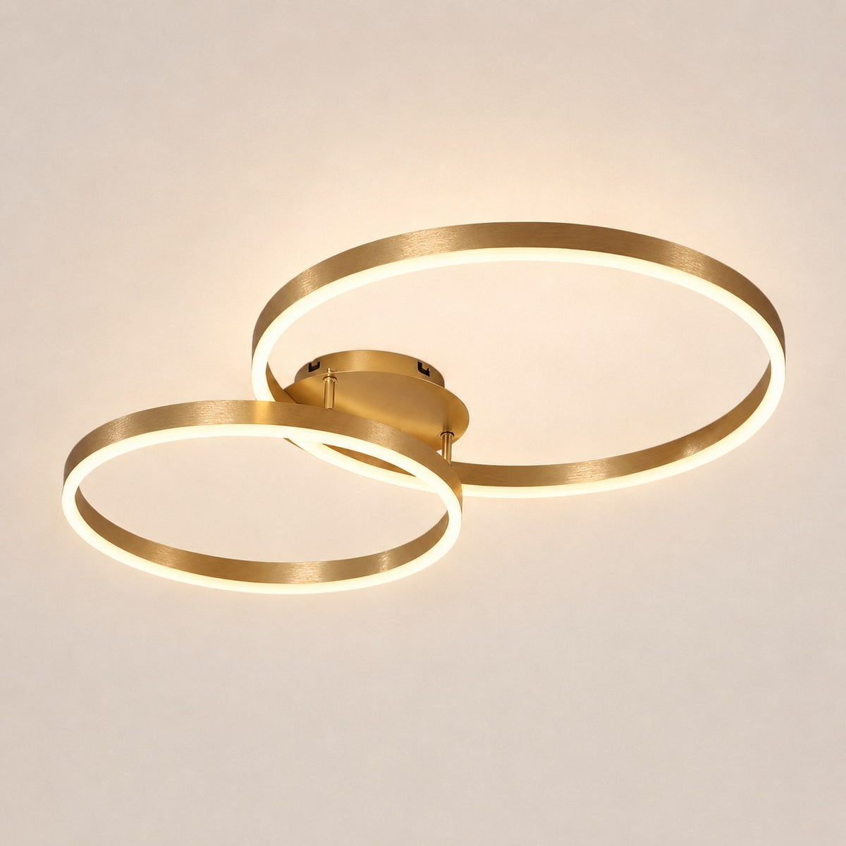 Lustre Chambre Double Anneaux Doree - packshot