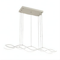 Grand Lustre Moderne Vague Blanc Blanc
