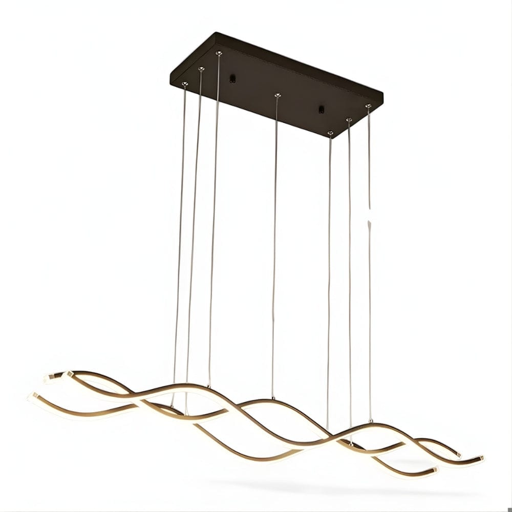 Grand Lustre Moderne Vague Noir Noir