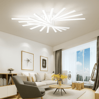 Grand Lustre Salon Etoile Blanc Blanc