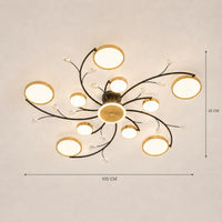 Grand Lustre Salon Fleur - dimensions 100x25 cm