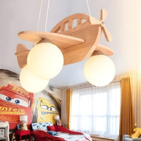 Lustre Avion Enfant Bois Beige