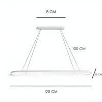 Lustre Blanc Moderne Oval Blanc