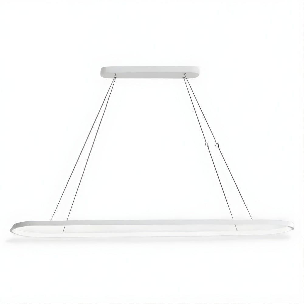 Lustre Blanc Moderne Oval Blanc