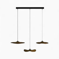 Lustre Bois 3 Feuilles Marron