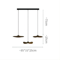 Lustre Bois 3 Feuilles Marron