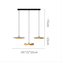 Lustre Bois 3 Feuilles claire Beige