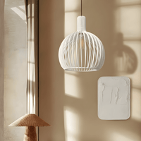 Lustre Bois Cloche Blanc Blanc