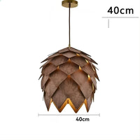 Lustre Bois Pomme de Pin Marron