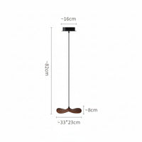 Lustre Bois Simple Feuille Marron