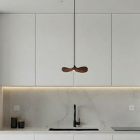 Lustre Bois Simple Feuille Marron