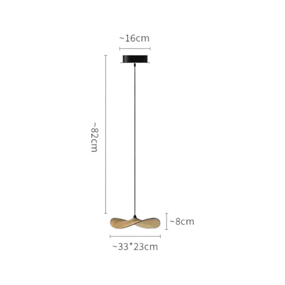Lustre Bois Simple Feuille claire Beige