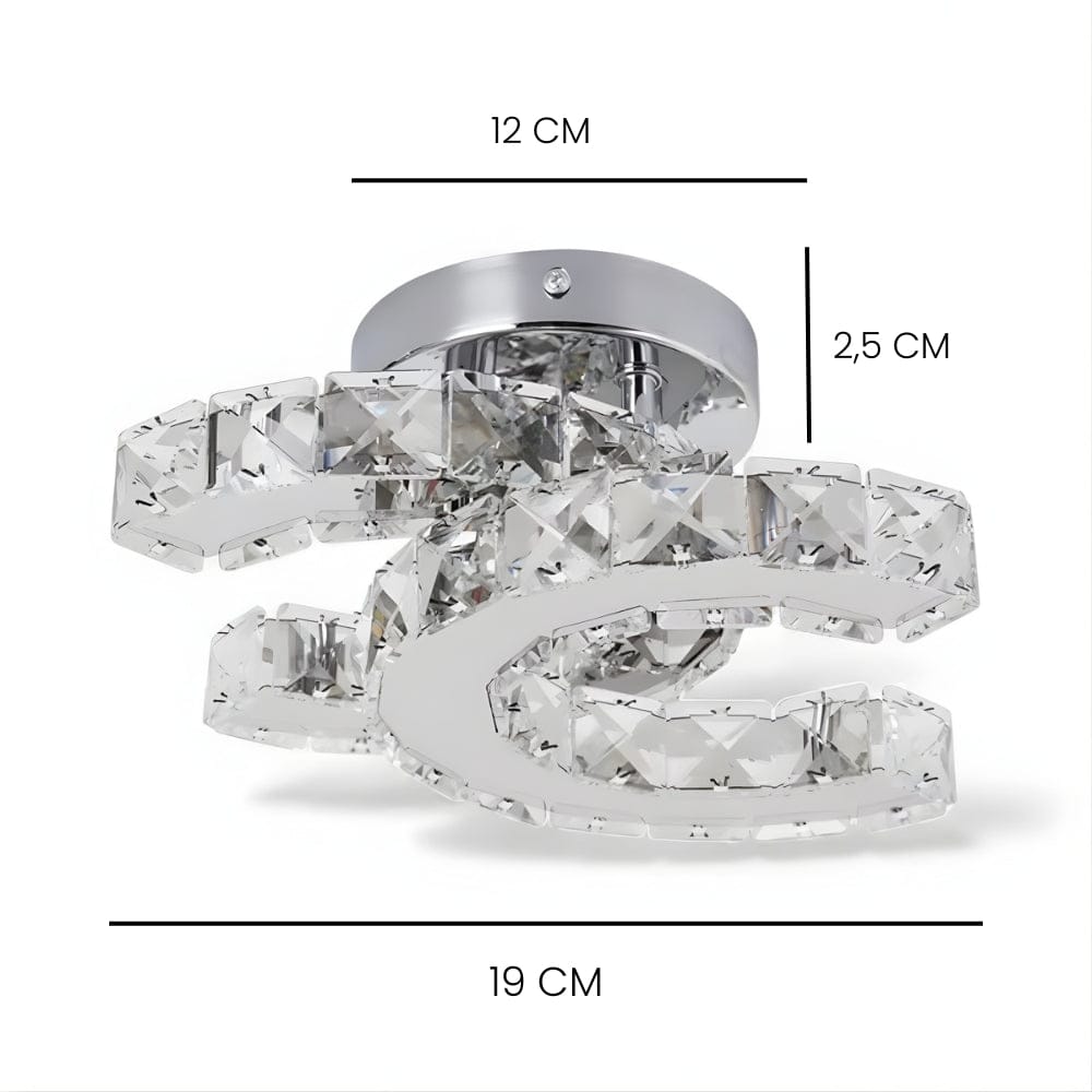 Lustre Chambre Boucle Cristal Argent