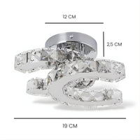 Lustre Chambre Boucle Cristal Argent