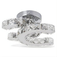 Lustre Chambre Boucle Cristal Argent