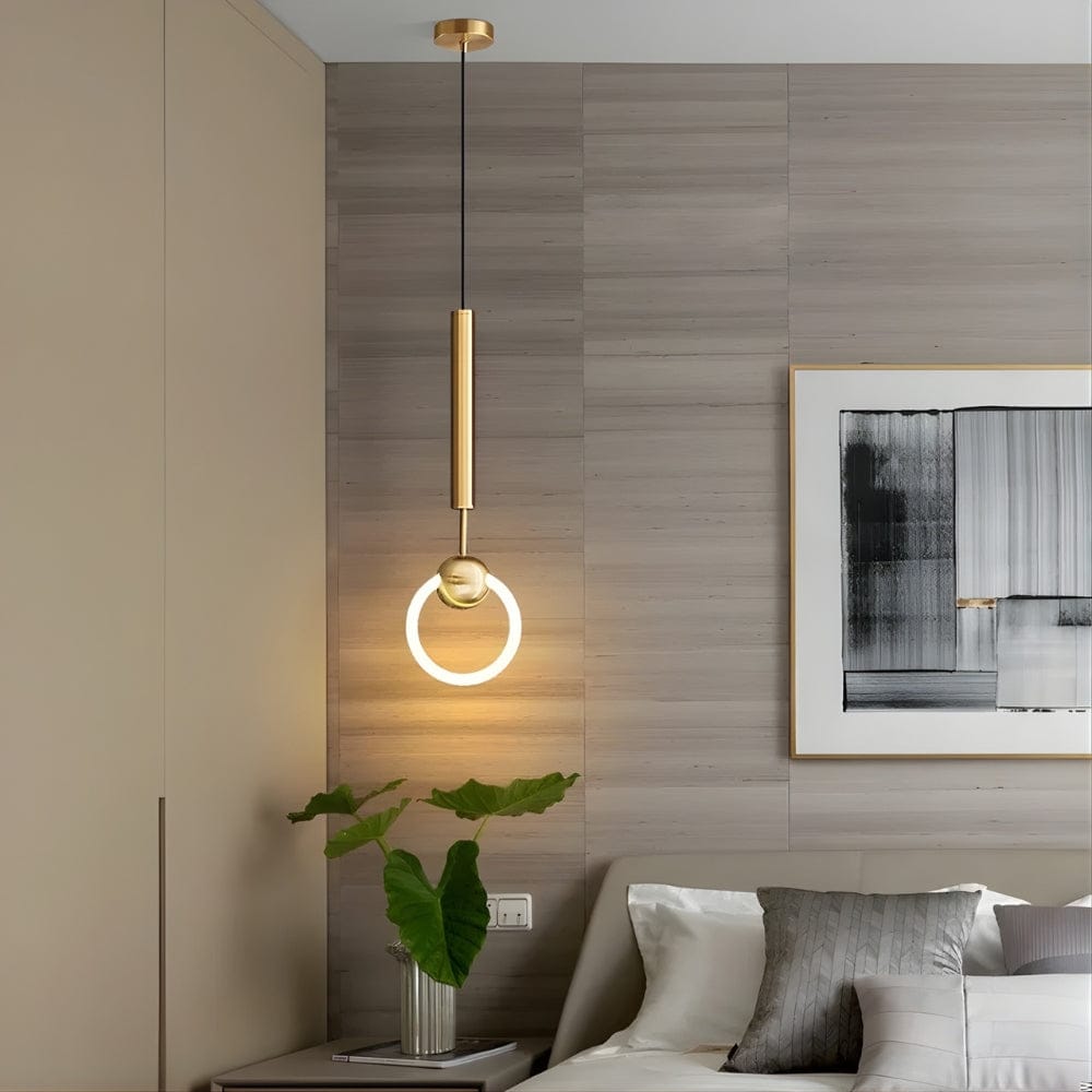 Lustre Chambre Cercle Suspendu Blanc Blanc