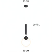 Lustre Chambre Cercle Suspendu Noir Noir