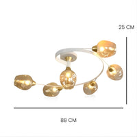 Lustre Chambre Courbe Blanc Blanc