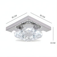 Lustre Chambre Double Carré Cristal Argent
