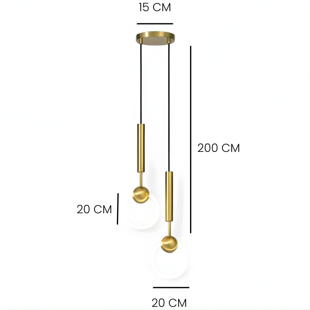 Lustre Chambre Double Cercle Suspendu Blanc Blanc