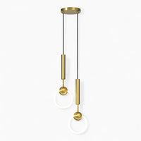 Lustre Chambre Double Cercle Suspendu Blanc Blanc