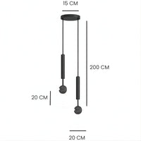 Lustre Chambre Double Cercle Suspendu Noir Noir