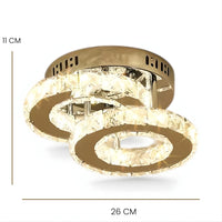 Lustre Chambre Double Cristal Dorée
