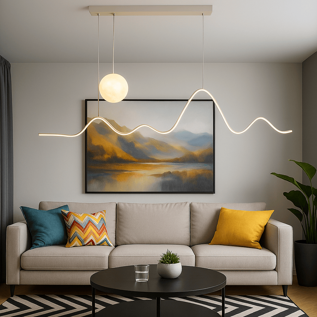 Lustre Chambre Lune Ondulee Blanc Blanc
