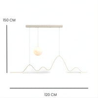Lustre Chambre Lune Ondulee Blanc Blanc