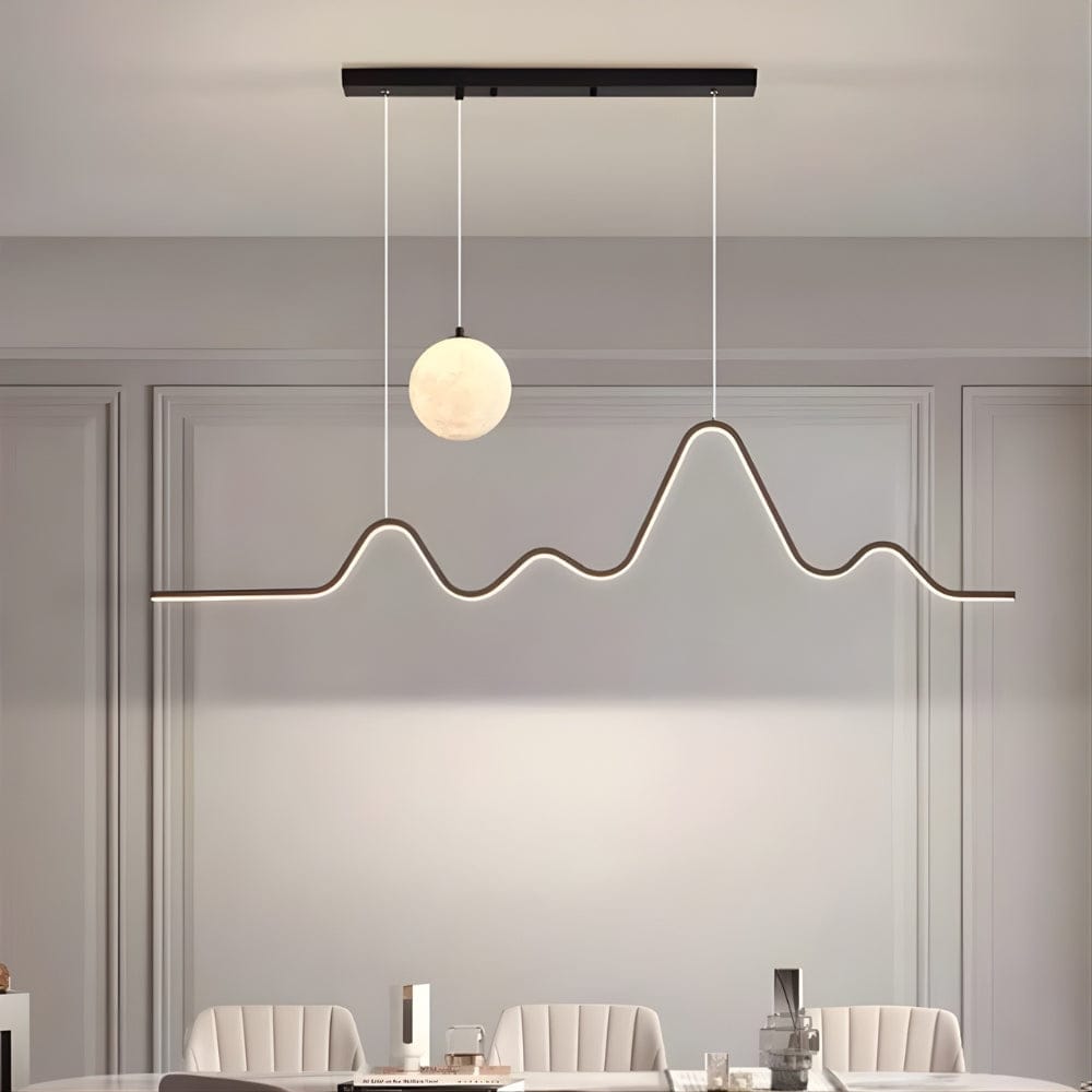 Lustre Chambre Lune Ondulee Noir Noir