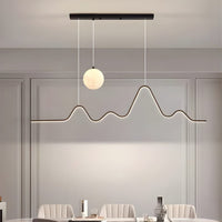 Lustre Chambre Lune Ondulee Noir Noir