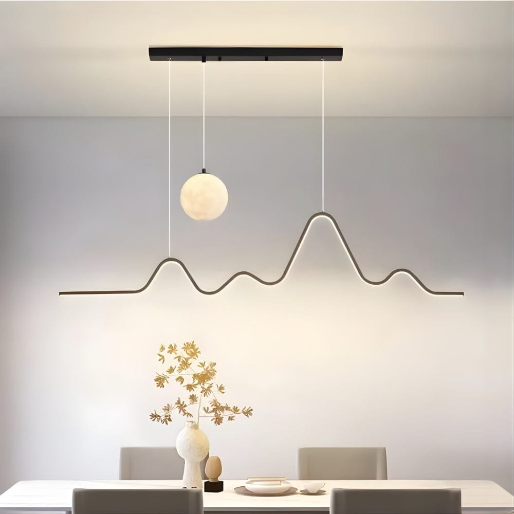 Lustre Chambre Lune Ondulee Noir Noir