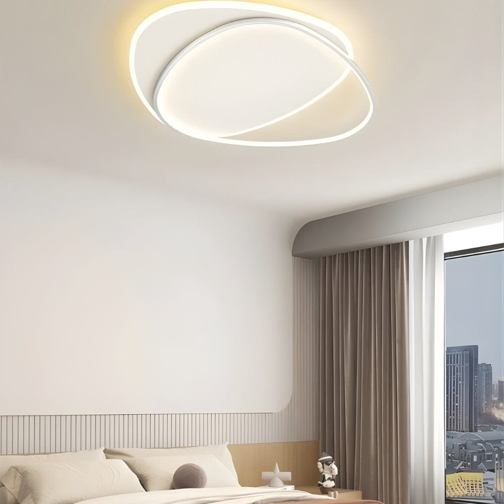 Lustre Chambre Moderne Boucle Blanc Blanc