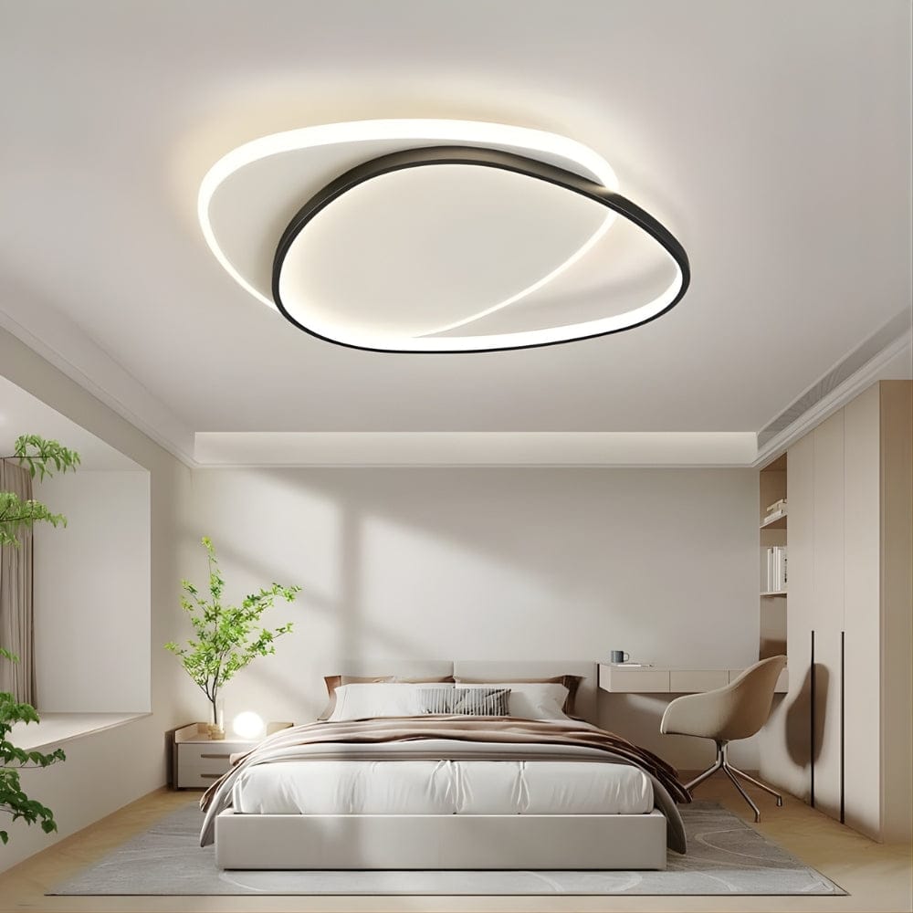 Lustre Chambre Moderne Boucle Noir Noir
