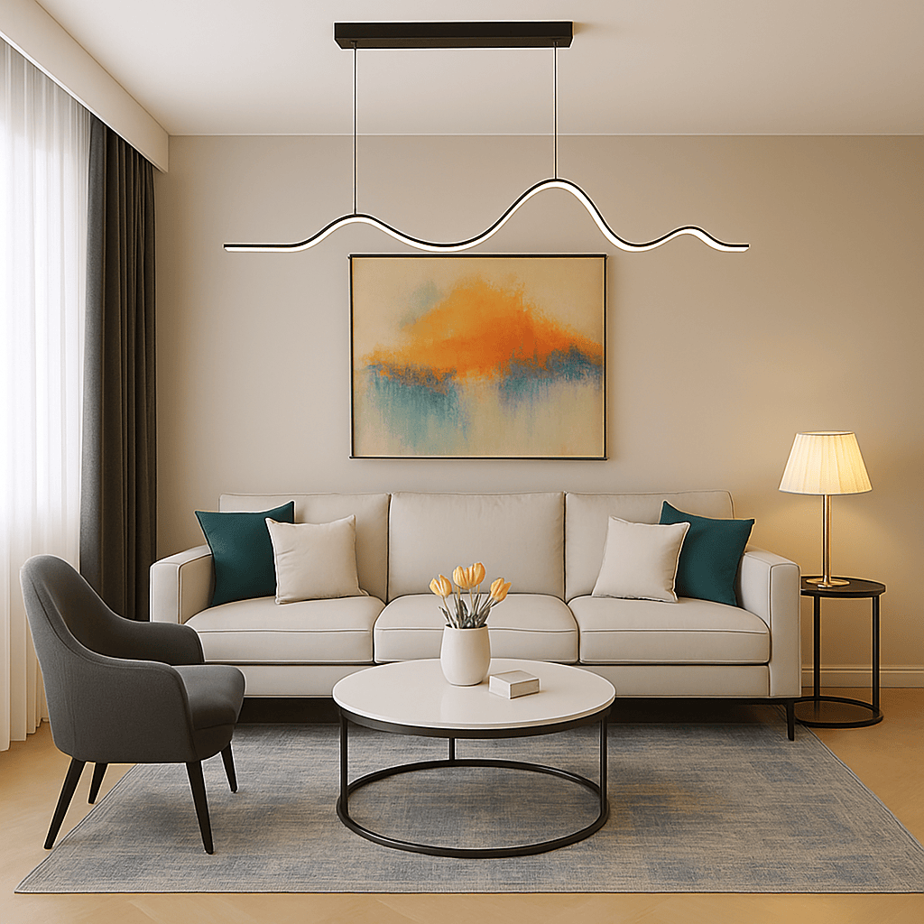 Lustre Chambre Ondulee Noir Noir