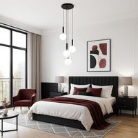 Lustre Chambre Suspendu Noir Noir / Warm White