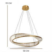 Lustre Cristal Couronne Doree Dorée
