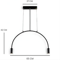 Lustre Cuisine 2 Arc Noir Noir