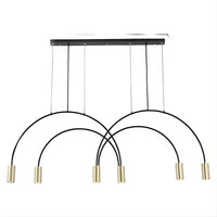 Lustre Cuisine 6 Arc Doree Dorée