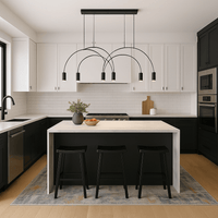 Lustre Cuisine 6 Arc Noir Noir