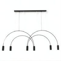 Lustre Cuisine 6 Arc Noir Noir