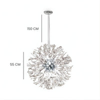 Lustre de Salon aves Boules de Cristal Argent