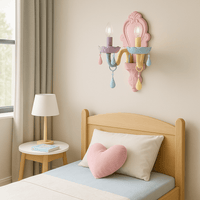Lustre Enfant Double Bougie Rose