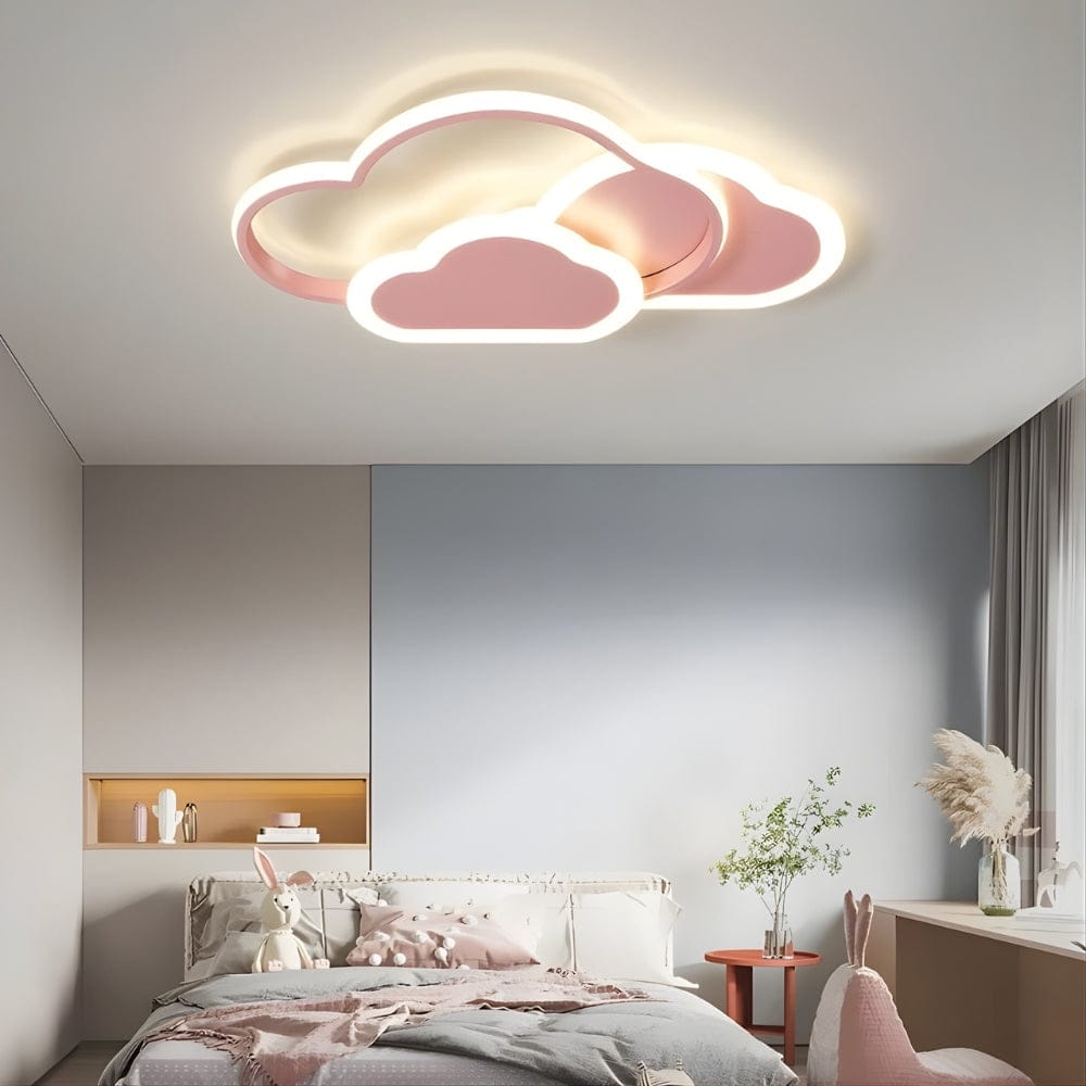 Lustre Enfant Double Nuage Rose Rose