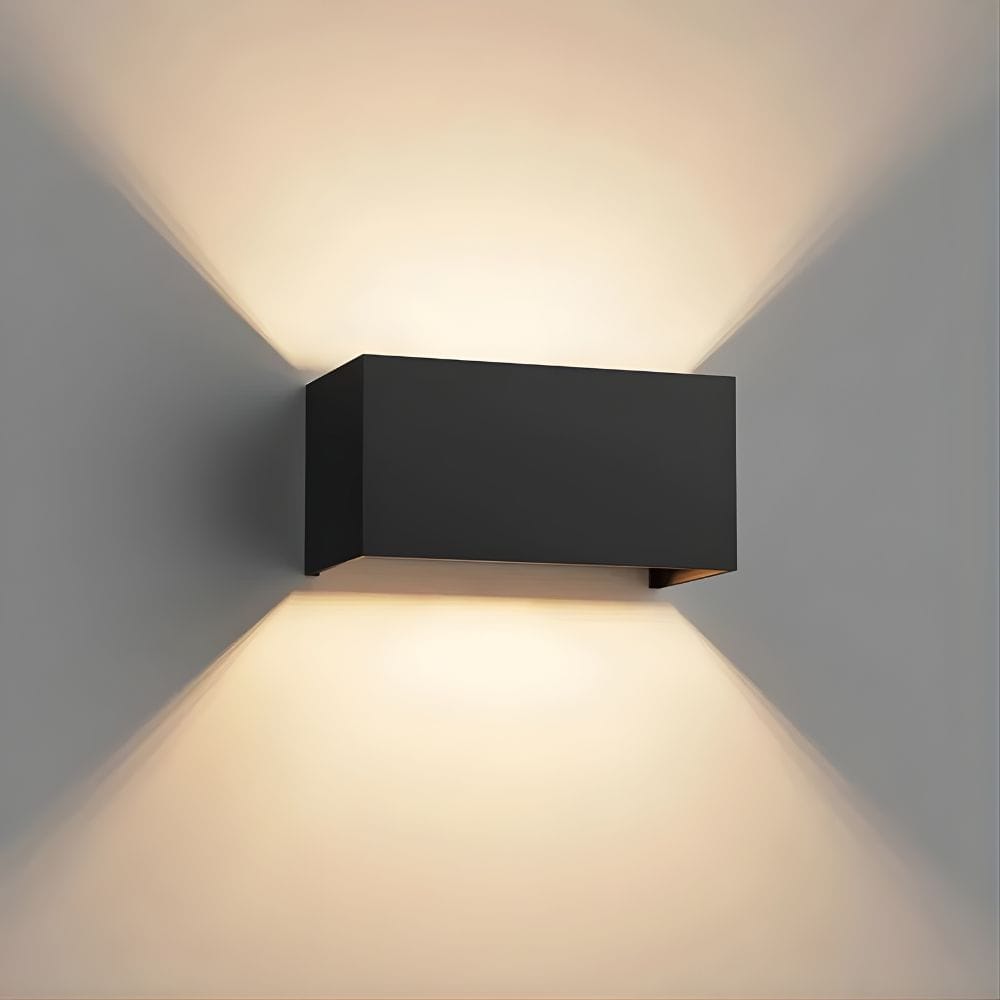 Lustre Exterieur Cube Noir Noir