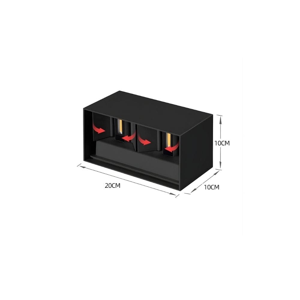 Lustre Exterieur Grand Cube Noir Noir