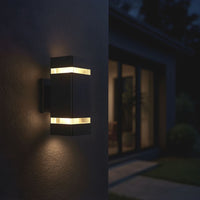 Lustre Exterieur Petit Rectangle Noir Noir